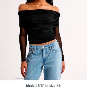 Abercrombie Mesh Off the Shoulder Top